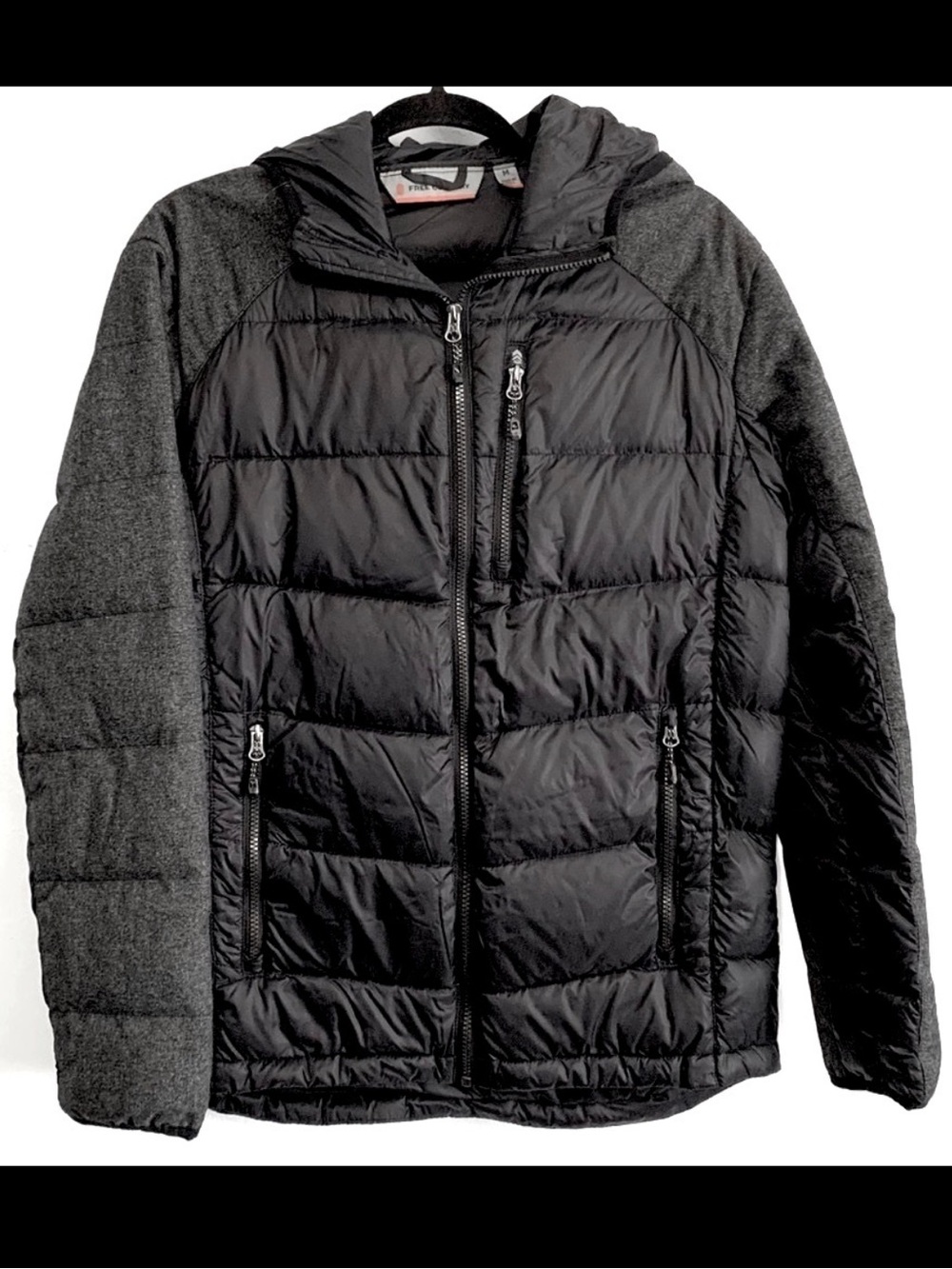 Free Country Black Down Hooded Jacket